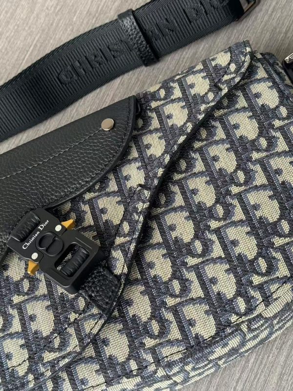 DIOR Saddle Messenger - Oblique/Calfskin Adjustable Strap Unisex - Image 7