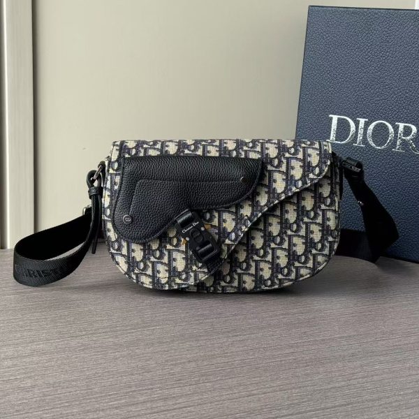 DIOR Saddle Messenger - Oblique/Calfskin Adjustable Strap Unisex
