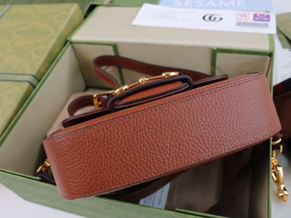 GUCCI 1955 Horsebit Bag - Denim/Leather Gold GG Web - Image 6