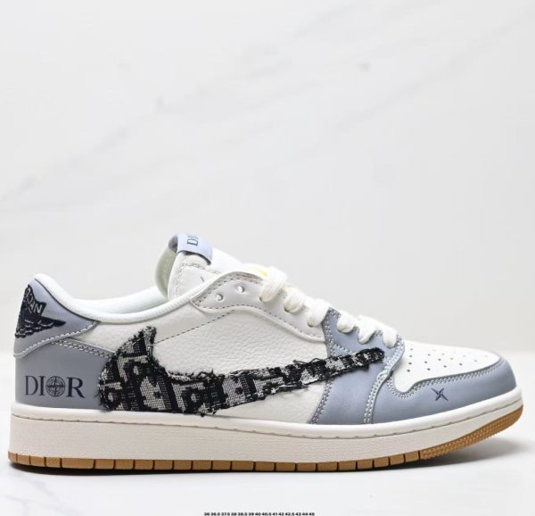 Travis Scott x AJ1 Low 'DIY Custom' - Reverse Swoosh Sneakers