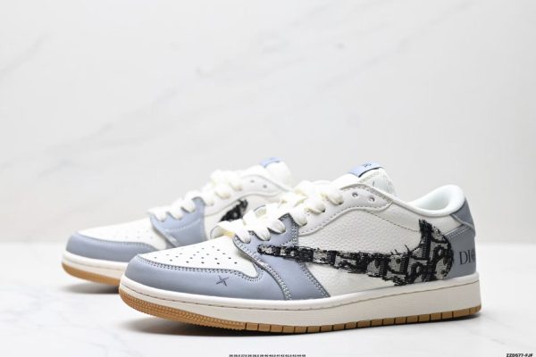 Travis Scott x AJ1 Low 'DIY Custom' - Reverse Swoosh Sneakers - Image 4