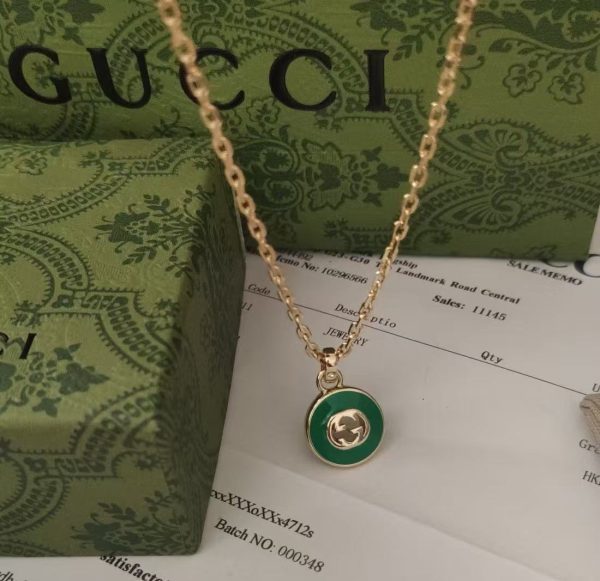 Gucci Onyx Gold Logo Necklace Set - Image 2