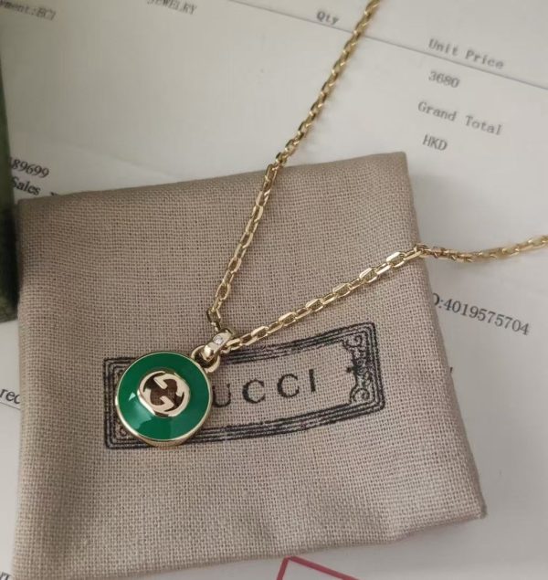 Gucci Onyx Gold Logo Necklace Set - Image 5