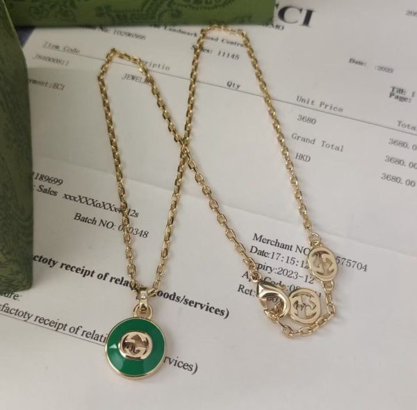 Gucci Onyx Gold Logo Necklace Set - Image 6