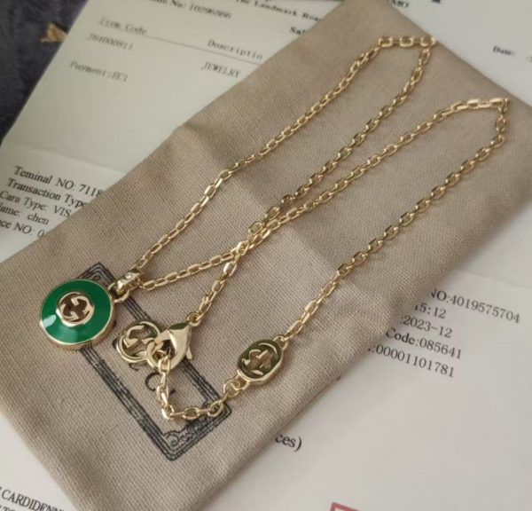 Gucci Onyx Gold Logo Necklace Set - Image 7