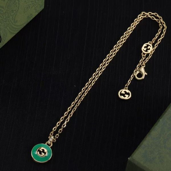 Gucci Onyx Gold Logo Necklace Set - Image 8