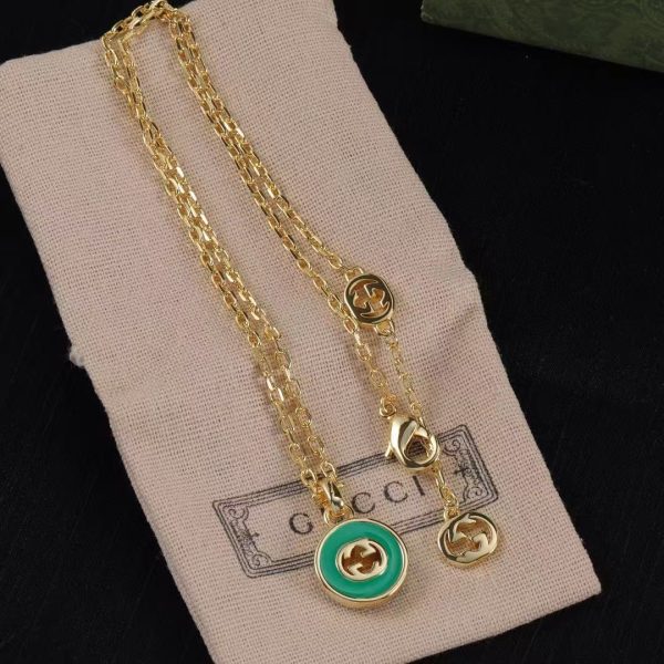 Gucci Onyx Gold Logo Necklace Set - Image 9