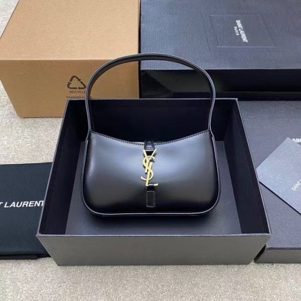 YSL LE 5 À 7 Mini Bag - Patent Burgundy Gold - Image 10