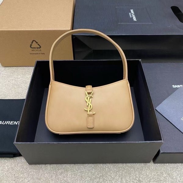 YSL LE 5 À 7 Mini Bag - Patent Burgundy Gold - Image 12