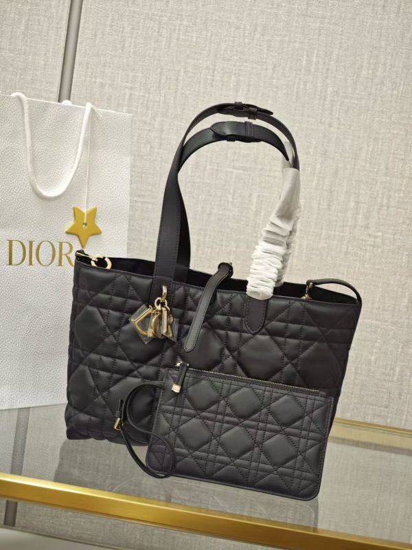 Dior Macrocannage Tote - Black Medium - Image 5