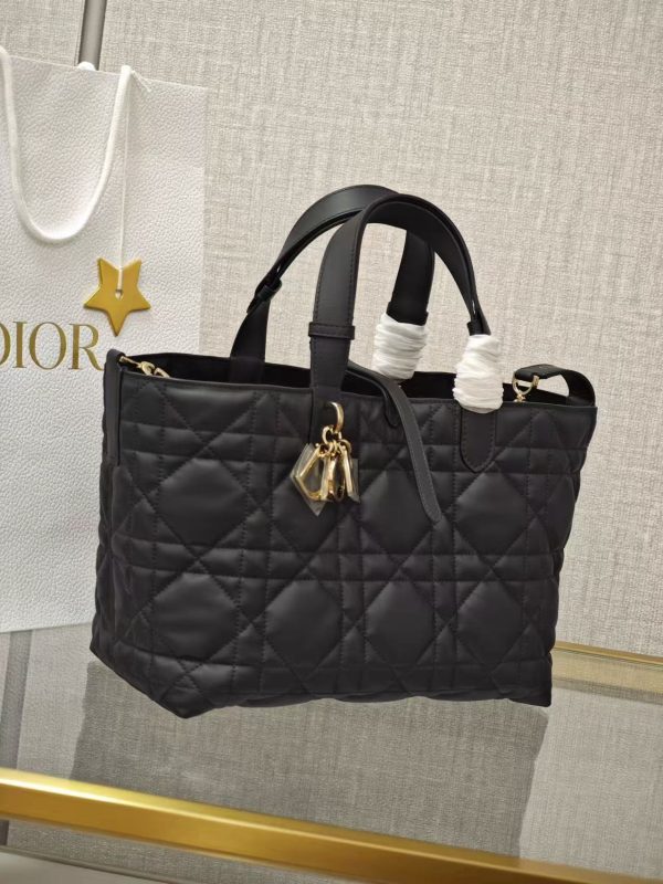 Dior Macrocannage Tote - Black Medium - Image 8