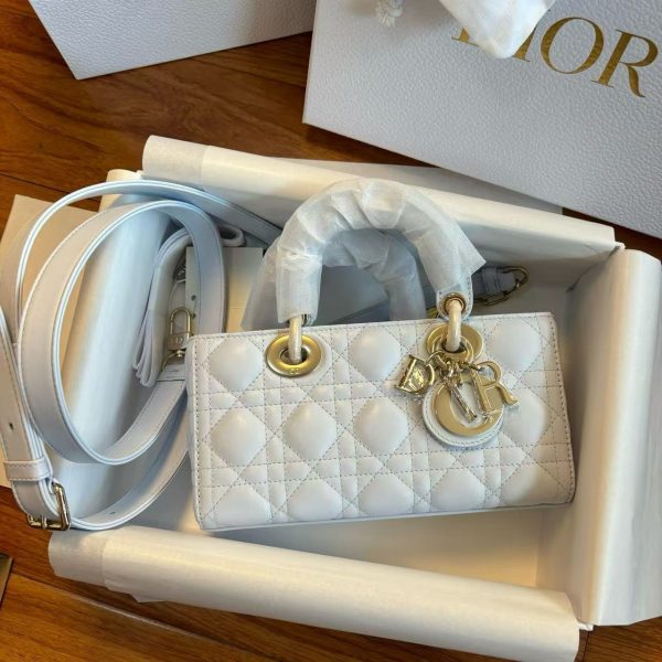 Dior Cannage Quilted Lady D-Joy - Light Blue Lambskin - Image 4
