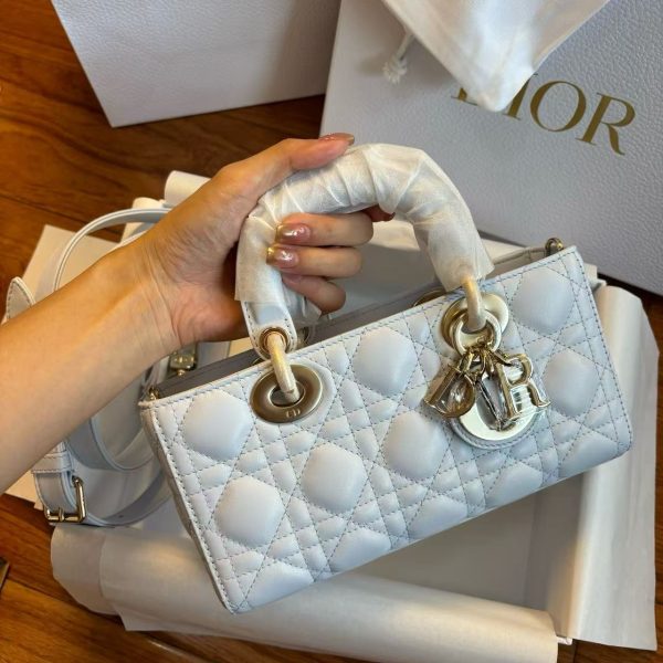 Dior Cannage Quilted Lady D-Joy - Light Blue Lambskin - Image 5