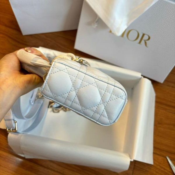 Dior Cannage Quilted Lady D-Joy - Light Blue Lambskin - Image 7
