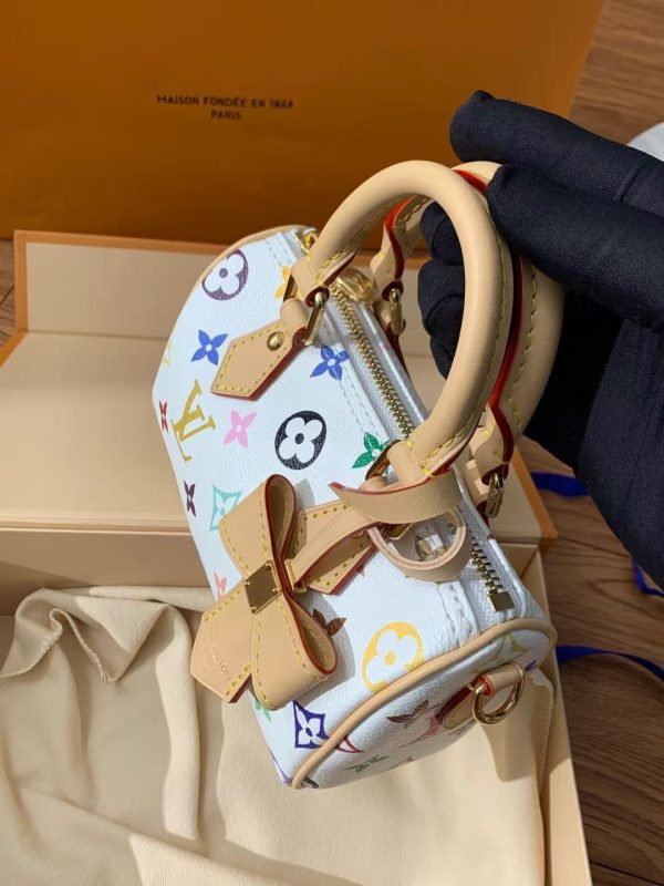 LOUIS VUITTON x Takashi Murakami Nano Speedy - White Multicolor Monogram Limited Edition - Image 6