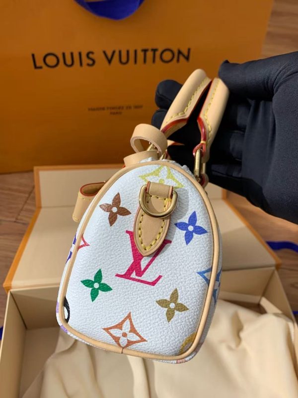 LOUIS VUITTON x Takashi Murakami Nano Speedy - White Multicolor Monogram Limited Edition - Image 7