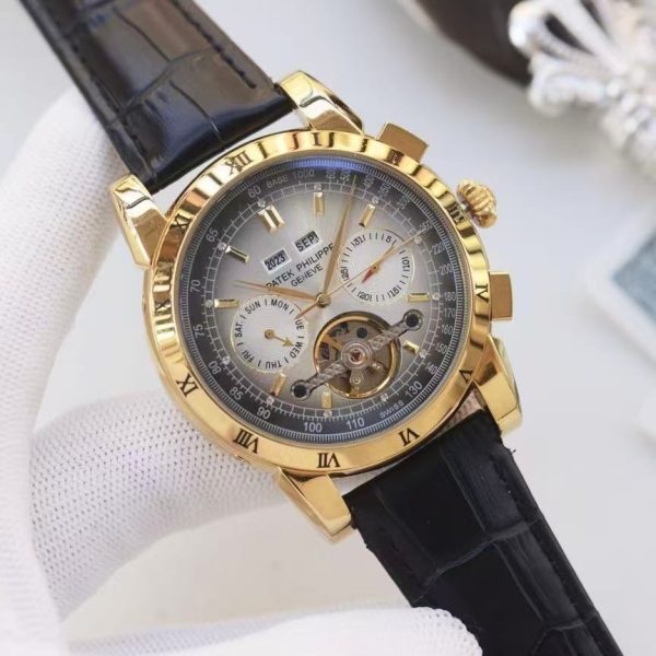Patek Philippe Prestige Automatic Men’s Watch - 42mm Stainless Steel & Leather Strap - Image 2