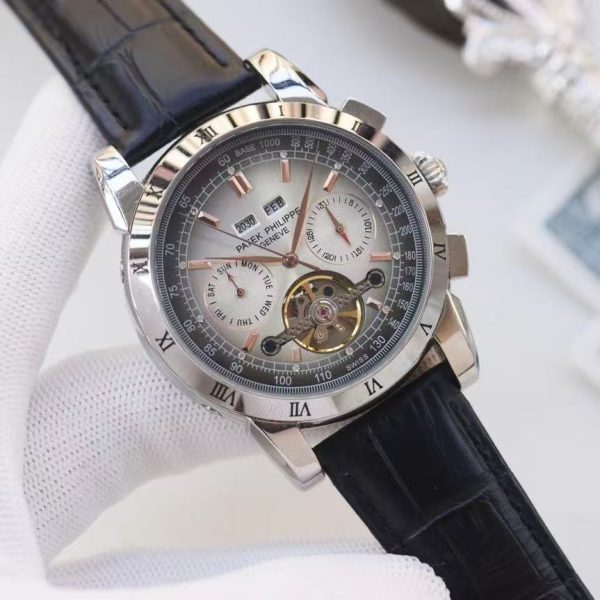 Patek Philippe Prestige Automatic Men’s Watch - 42mm Stainless Steel & Leather Strap - Image 3