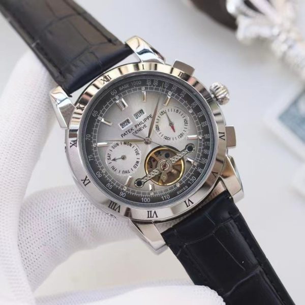 Patek Philippe Prestige Automatic Men’s Watch - 42mm Stainless Steel & Leather Strap - Image 4