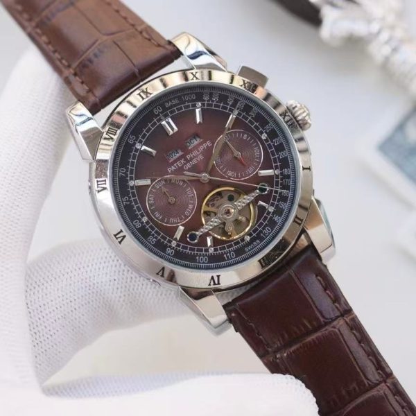 Patek Philippe Prestige Automatic Men’s Watch - 42mm Stainless Steel & Leather Strap - Image 5