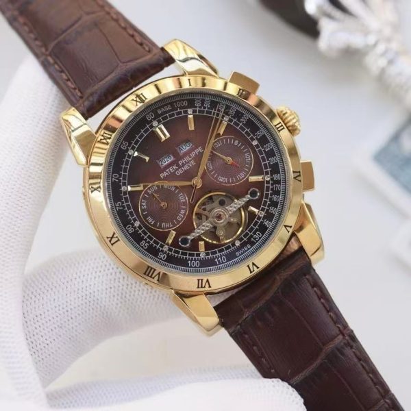 Patek Philippe Prestige Automatic Men’s Watch - 42mm Stainless Steel & Leather Strap - Image 6
