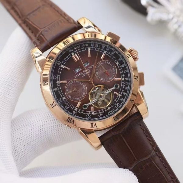 Patek Philippe Prestige Automatic Men’s Watch - 42mm Stainless Steel & Leather Strap - Image 7