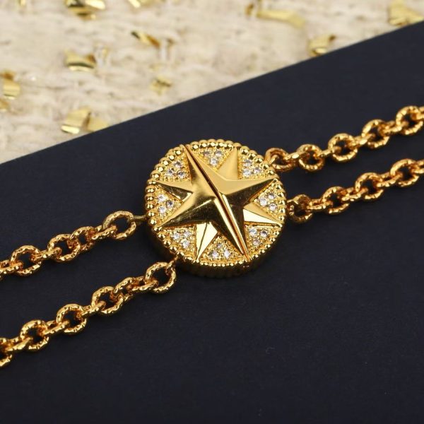Dior Compass Rose Necklace - Gold & Gemstone Pendant - Image 4