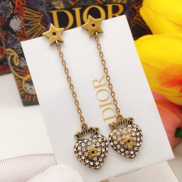 Dior Pink Heart Tassel Earrings – Pure Silver Hook, Celebrity Worn - Image 3