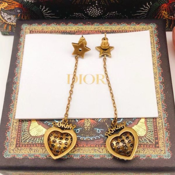 Dior Pink Heart Tassel Earrings – Pure Silver Hook, Celebrity Worn - Image 2
